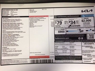 2022 Kia Sorento Plug-In Hybrid SX