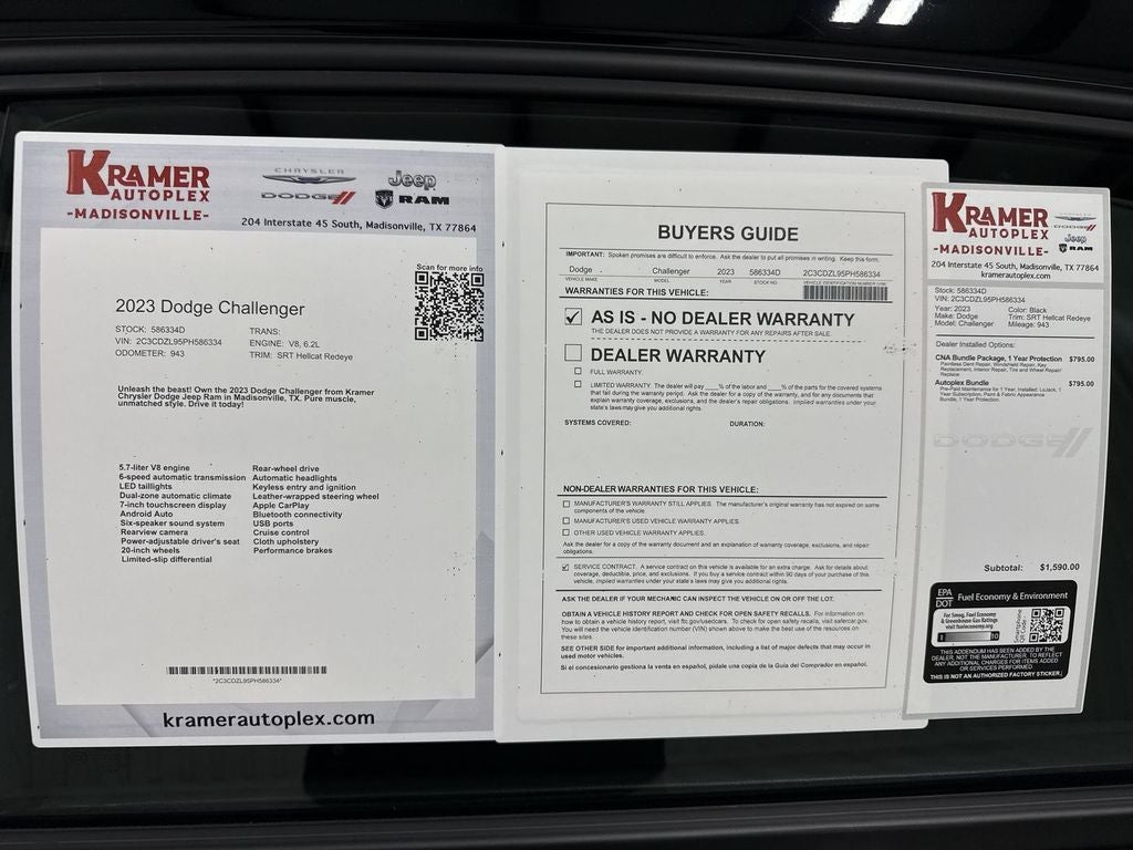 2023 Dodge Challenger Black Ghost