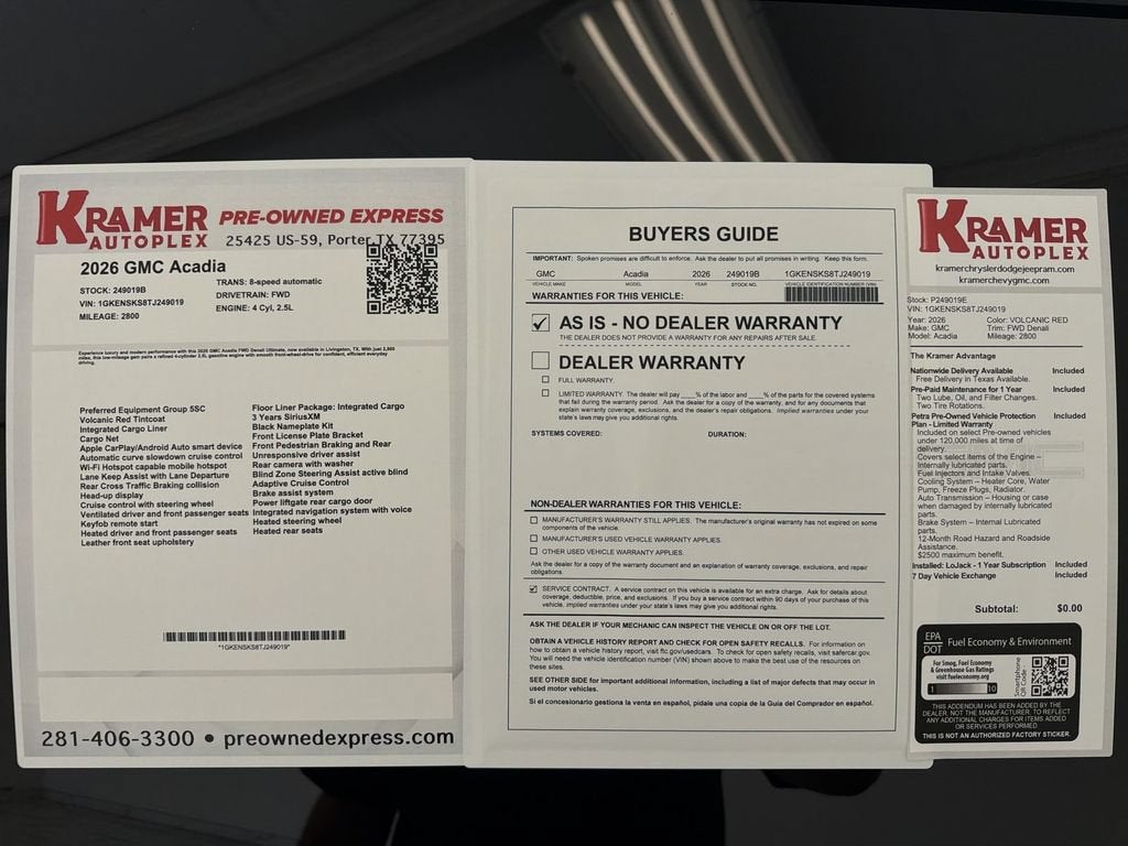 2026 GMC Acadia Denali Ultimate