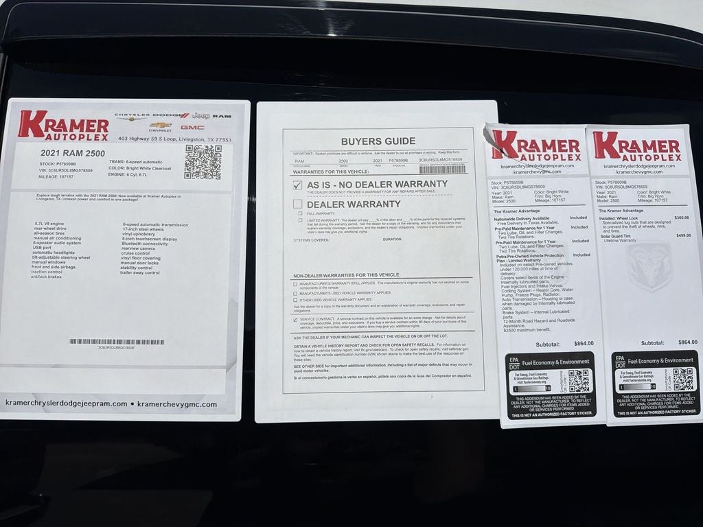 2021 RAM 2500 Big Horn Crew Cab 4x4 6'4" Box