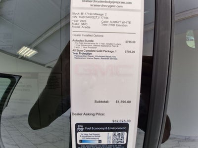 2026 GMC Acadia Elevation