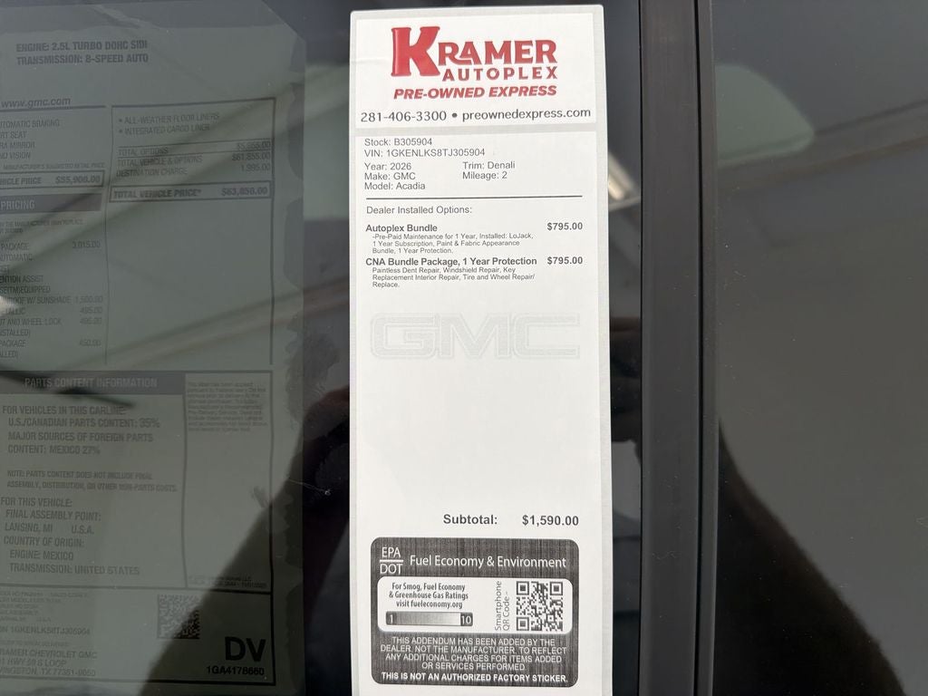 2026 GMC Acadia Denali