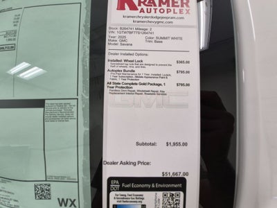 2025 GMC Savana Cargo 2500 Work Van