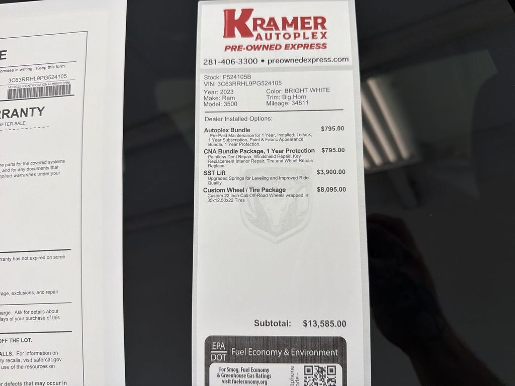 2023 RAM 3500 Big Horn Crew Cab 4x4 8' Box