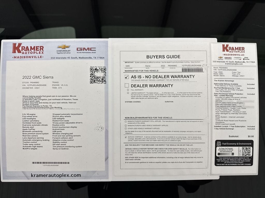 2022 GMC Sierra 1500 AT4