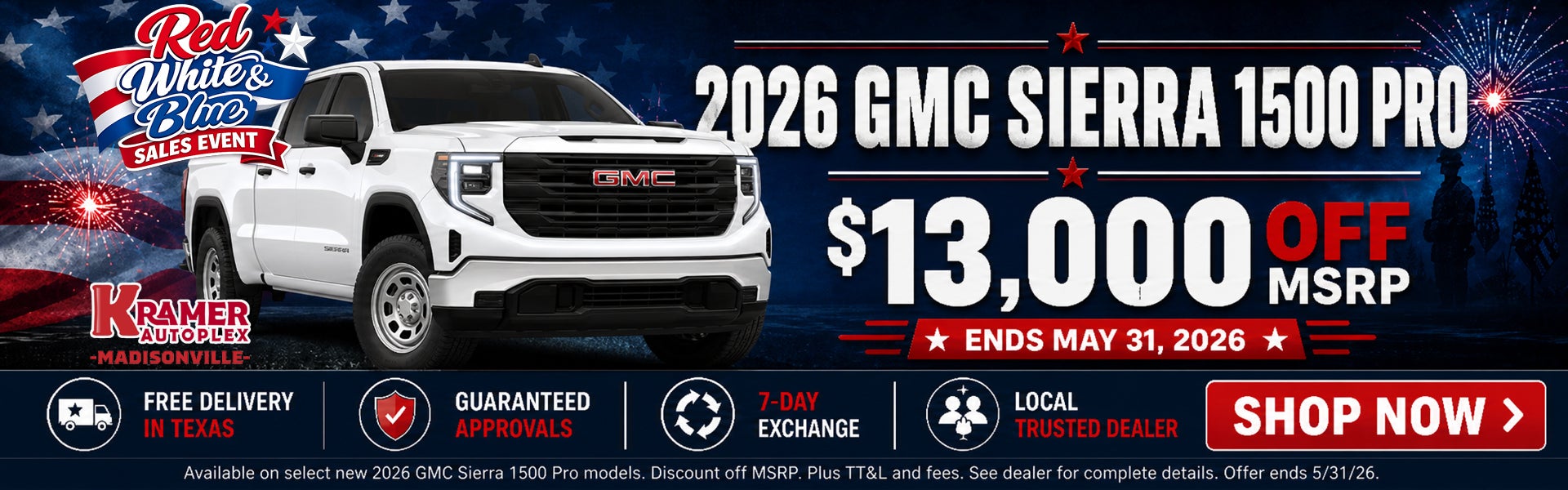 Kramer GMC Madisonville May Incentives